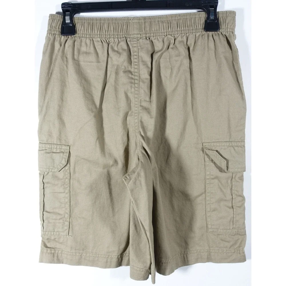 Canyon River Cargo Shorts Boys Medium Husky Pull On  Elastic Waist Beige